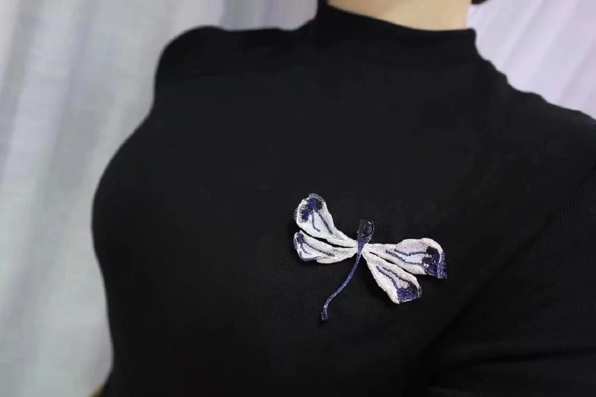 Pirmiana Classic Style Handmade Dragonfly Brooch S925 Silver Cubic Zircona Gemstones Fashion Jewelry