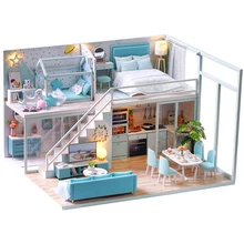 CUTEBEE DIY Dollhouse Wooden doll Houses Miniature Doll House Furniture Kit Casa Music Led Toys for Children Birthday Gift L28