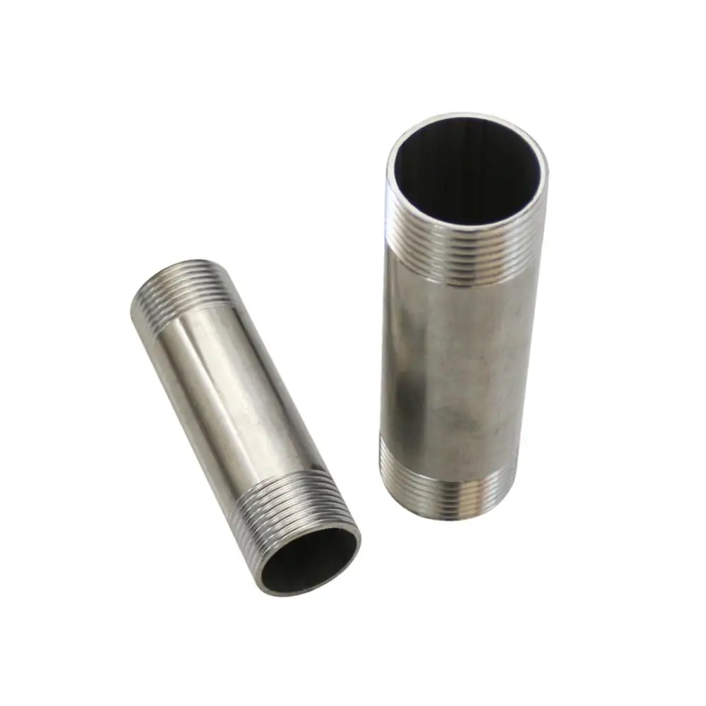 BSP 1/2" 3/4" 1"Pipe Fitting Stainless Steel 304 MalexMale Threaded Pipe Connector 5/6/8/10/15/20/30cm Adapter Shower Rod steel pipe,brass pipe fitting