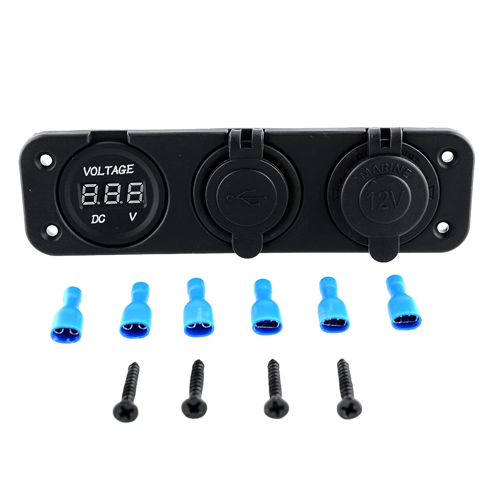 12V 1A мощность двойная розетка для автомобильного прикуривателя USB адаптер+ Вольтметр