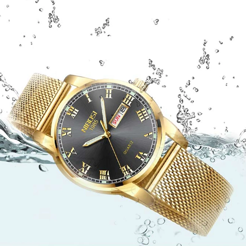 Золотые женские часы NIBOSI креативные стальные браслет Montre Femme|Женские