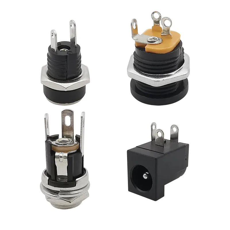 DC Power Male Female Adapter 5.5x2.1mm DC-022 DC-025M DC-005 DC-022B 5.5*2.1mm DC Power Supply Plug Jack Socket Connector 10Pcs