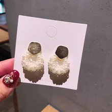 MENGJIQIAO новые корейские японские элегантные серьги-гвоздики с искусственным жемчугом для женщин девушек Модные металлические подвески свадебные ювелирные изделия