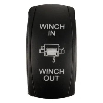 

7Pin Laser Momentary Rocker Switch Winch In Winch Out 12V ON-OFF-ON LED Light green