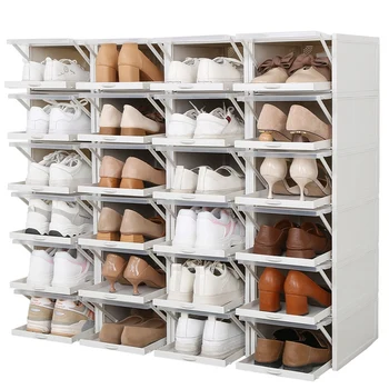 

New 1Pcs/Set Thickened Flip Shoes Transparent Drawer Case Plastic Shoe Boxes Stackable Box Storage Box Shoe Storage Organizer