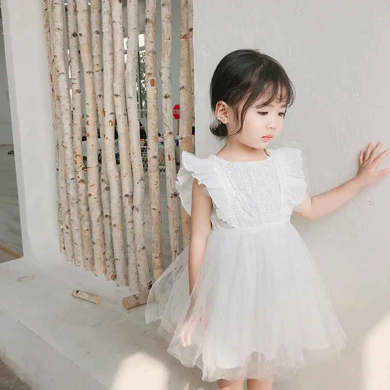 Girls Summer Lace Backless Party Dress