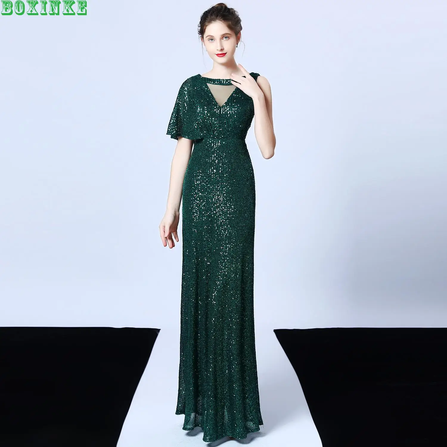 Спандекс размера плюс сетка vestidos mujer Ukraine Zanzea Новинка блесток Фея мечта Знаменитости Вечерние платья сексуальные длинные тонкие рыбий хвост