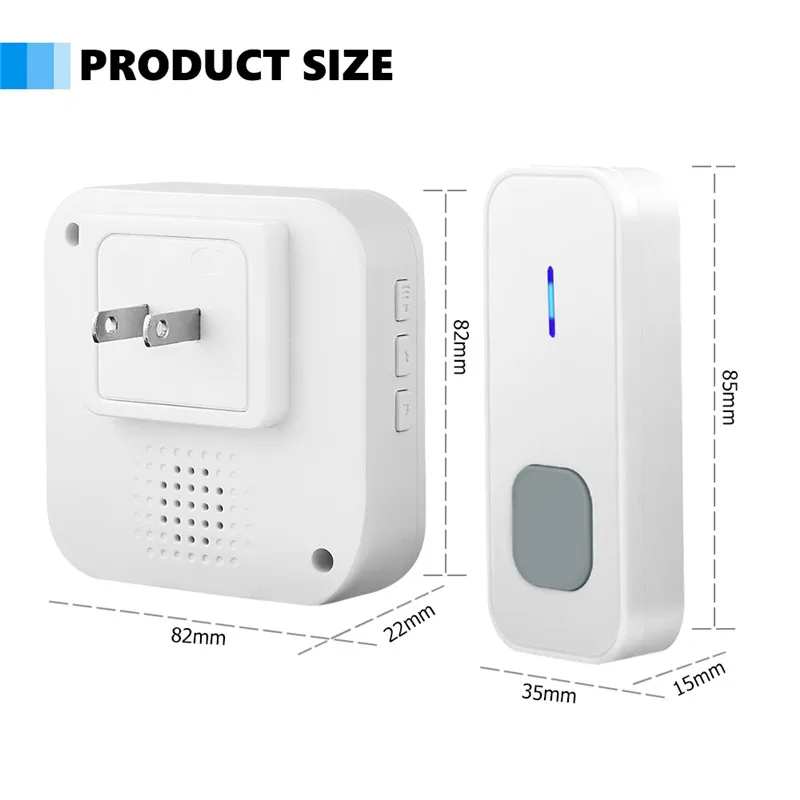 QZT Wireless Smart Doorbell Sets Welcome Home Button Door Bell Ring Chime Waterproof Cordless Alarm Home Security Doorbell Chime smart intercom system