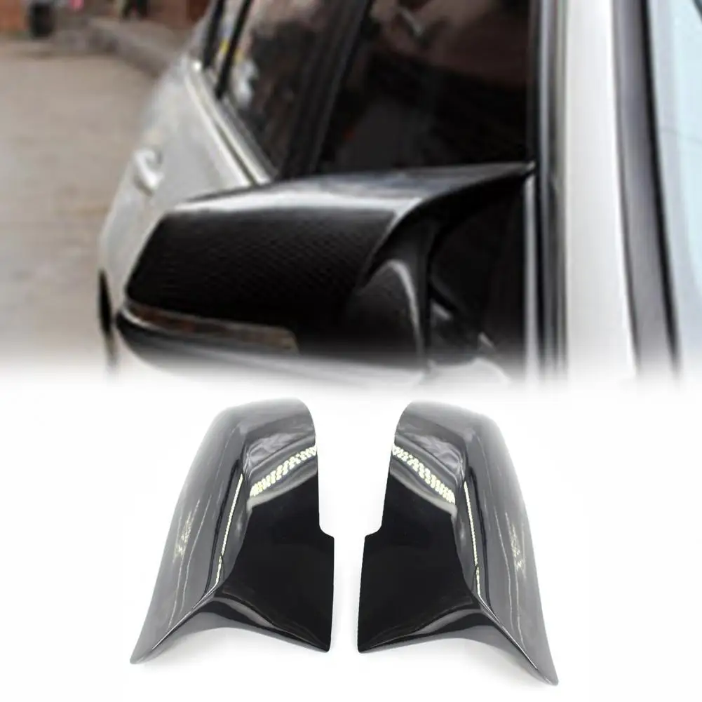 2Pcs Car Mirror Covers Replacement Carbon Fiber Painted Rearview Mirror