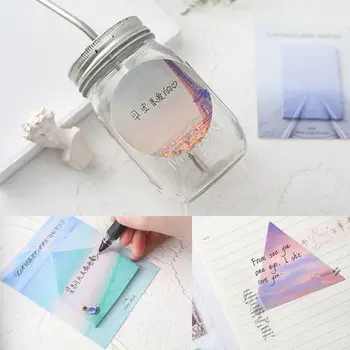 

10Pcs/Bag Portable Sticky Notes Memo With Natural Scenery Pattern For Reminding Plan Schedule Writing Supply