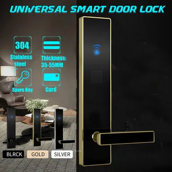 

Security Electronic Smart Door Lock Key+pad Card 2 Way Safe Home Entry Tools Swipe Mechanical Unlock Full Copper Lock Core