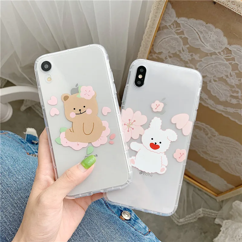 Чехол INS в Корейском стиле с медведем для Iphone 11 Pro Max Xs MAX XR X 6 6s 7 8 Plus милая