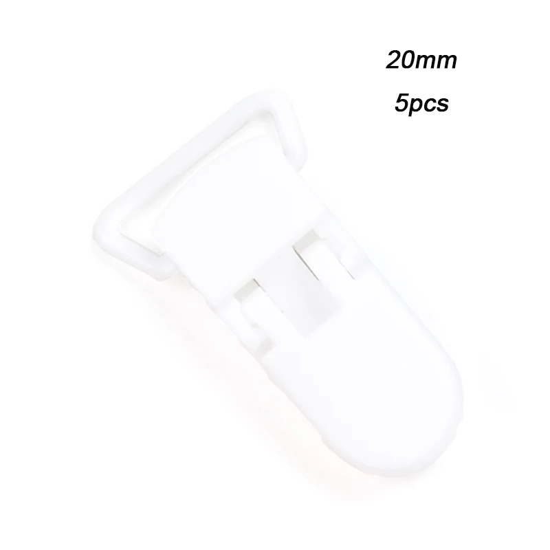 5pcs 20mm white LOFCA, разноцветный нейлоновый шнур, Прорезыватель для сосок, зажим, аксессуары, сделай сам, для прорезывания зубов, ожерелье, подвеска для изготовления ювелирных изделий - Цвет: 5pcs 20mm white