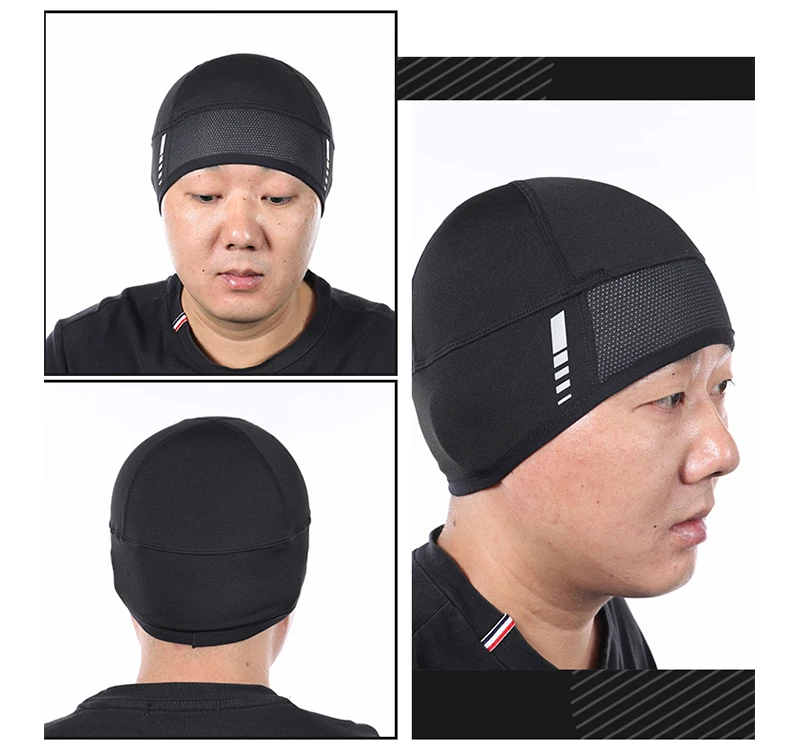 ARSUXEO Winter Fleece Cycling Cap Windproof Outdoor Sports MTB Bike Bicycle Hat Snow Skull Cap Helmet Liner For Man& Woman PT06