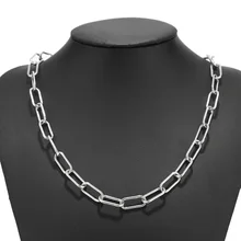 Женское массивное ожерелье из нержавеющей стали, цепочка из нержавеющей стали, панк колье, ожерелье для женщин и мужчин 40 см