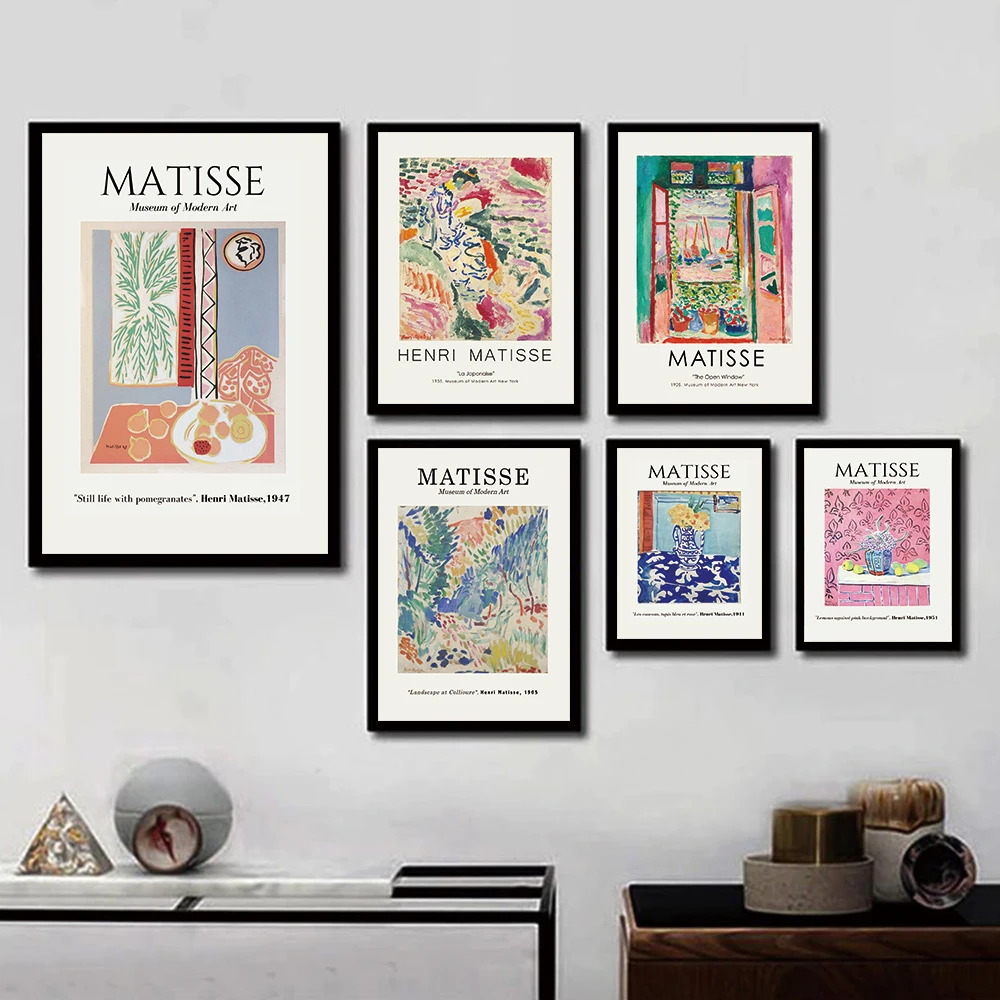 

Matisse Poster Abstract Canvas Painting Exhibition Wall Art Flower Posters and Prints Wall Pictures for Living Room Home Decor