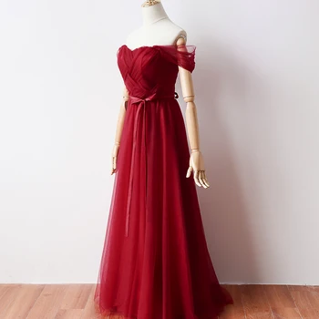 

Purple Dress Prom Sexy Wedding Guest Dress Elegant Plus Size Tulle Long Sister Party Vestido Mujer Junior Red Bridesmaid Dress