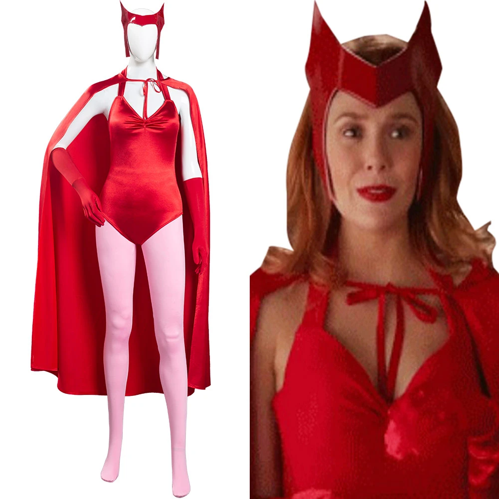 Wanda And Vision Halloween Costume - Wanda Vision Scarlet Witch Wanda Maximoff Kostum Cosplay Anak Perempuan Wanita Jumpsuit Cape Pakaian Karnaval Halloween Jas|Anime Costumes| - AliExpress