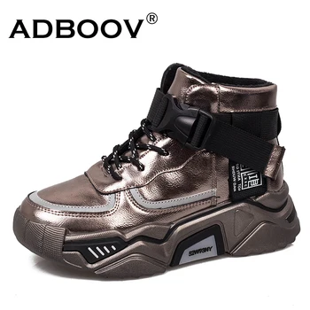 

ADBOOV High Top Platform Sneakers Women Buckle Chunky Trainers Winter Shoes Fashionable Womens Sneakers Basket Femme