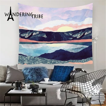 

Blue Lotus Astronaut Mountain View Peach Skin Background Tapestry Digital Printing Decorative Cloth