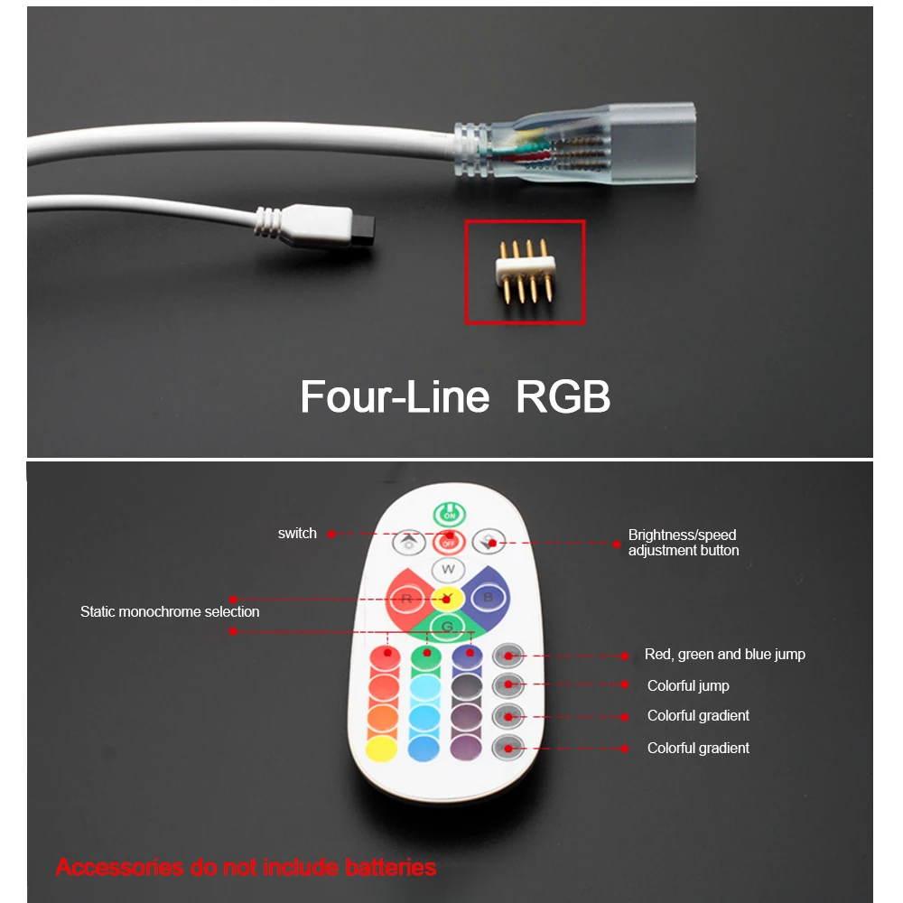 Водонепроницаемый IP68 220V неоновый светильник RGB контроллер EU Plug 1500 Вт с ИК 24Key пульт дистанционного управления для 5050 2835 Светодиодные ленты неоновый светильник