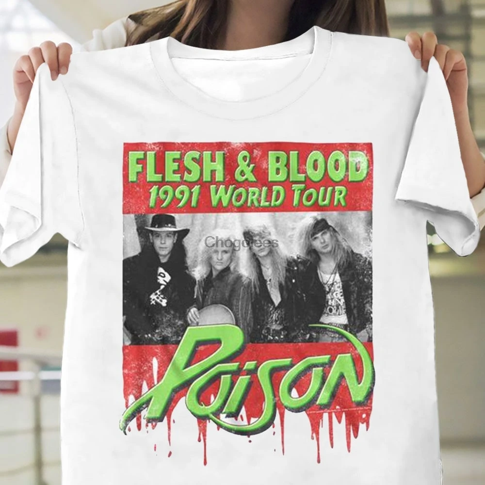 Рубашка с ядом Flesh &amp кровью 1991 World Tour рубашка музыкальная в стиле хип-хоп хард-рок