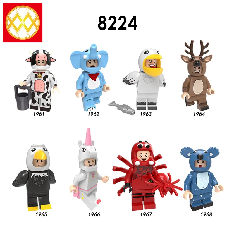 

Blocks Pumping Animal Cow Pelican Spider Koala Elephant Sika Deer Otter Kangaroo Toucan Bricks Building Blocks Toys for Children