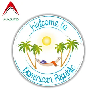 

Aliauto Cartoon Decals Welcome To Dominican Republic Travel PVC Waterproof Reflective Decoration Car Sticker,13cm*13cm