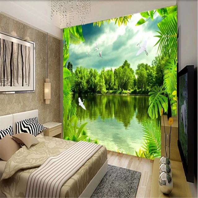 Papel de parede 3d para sala de estar, mural de parede chinês tigre,  montanha, floresta, corrida, decoração da casa, papel de parede 3 d -  AliExpress