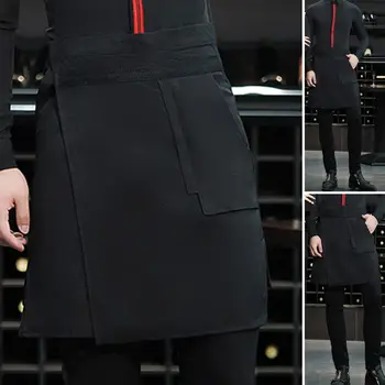 

INCERUN Unisex Waiter Uniform Aprons Pockets Solid Color Irregular Skirts Aprons Cafe Restaurant Catering Work Costume Men Women
