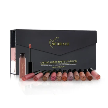 

NICEFACE 12Pcs/Set Matte Long-Lasting Lipstick 12 Colors Lip Gloss Waterproof Lip stick 5gx12 Beauty Lips Makeup Lipstick
