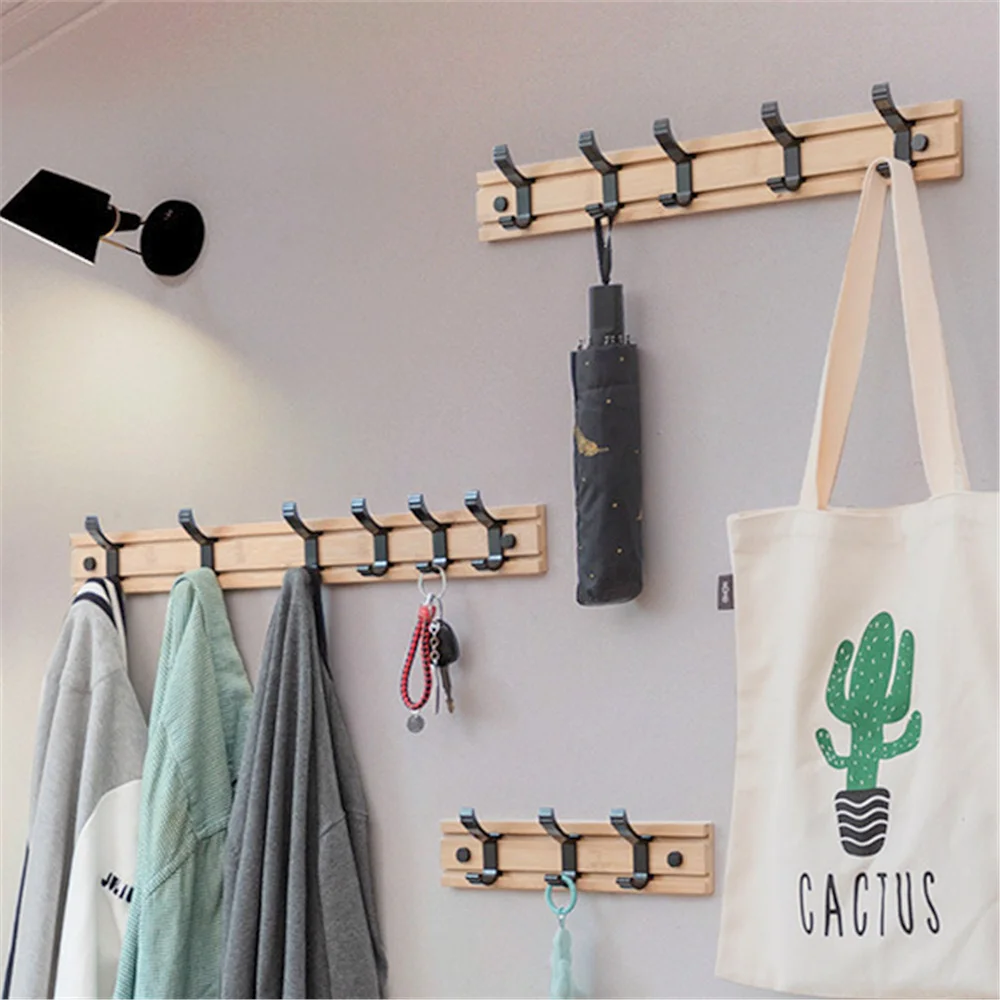 Ganchos de pared de madera de ropa, estante de ropa, organizador, llavero, colgador de pared - AliExpress