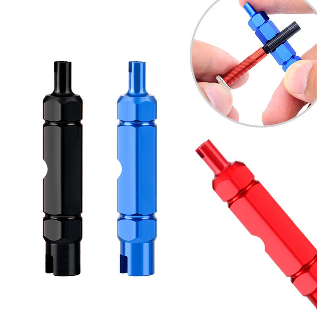 Bicycle Tire Nozzle Wrench Multifunctional Valve Core Tool Double-head Portable Removal disassembly spanner Bike Repair auto slotted handle tire valve core removal repair tool wrench spanner screwdriver stem install car styling accessories bicycle