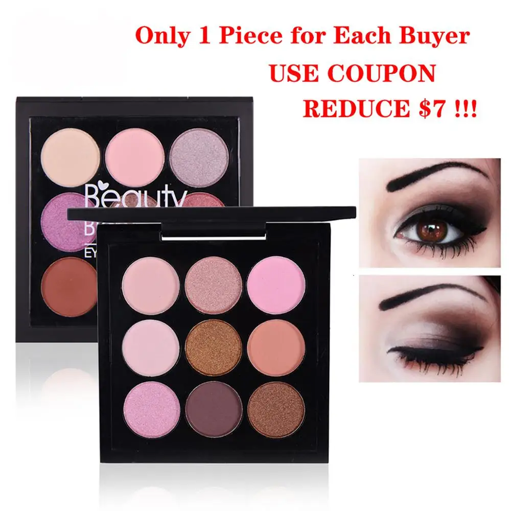 Günstig Schönheit BigBang 9 Farben Lidschatten Pallete 7,8 CM Matte Schimmer Make Up Sombras Maquiagens Cienie Tun Powiek Lidschatten Palette