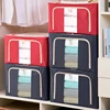 Oxford Fabric Clothing Storage Box with Steel Frame Folding Bag Clear Window Zipper for Clothes Bed Sheets Blanket with Handles 2