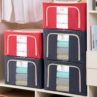 Oxford Fabric Clothing Storage Box with Steel Frame Folding Bag Clear Window Zipper for Clothes Bed Sheets Blanket with Handles 2