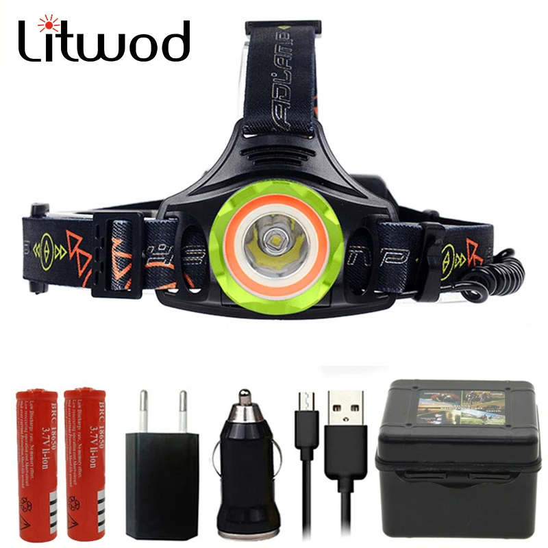 Litwod Z307308 5000лм XM L2 U3 COB светодиодный налобный фонарь головной светильник ing для