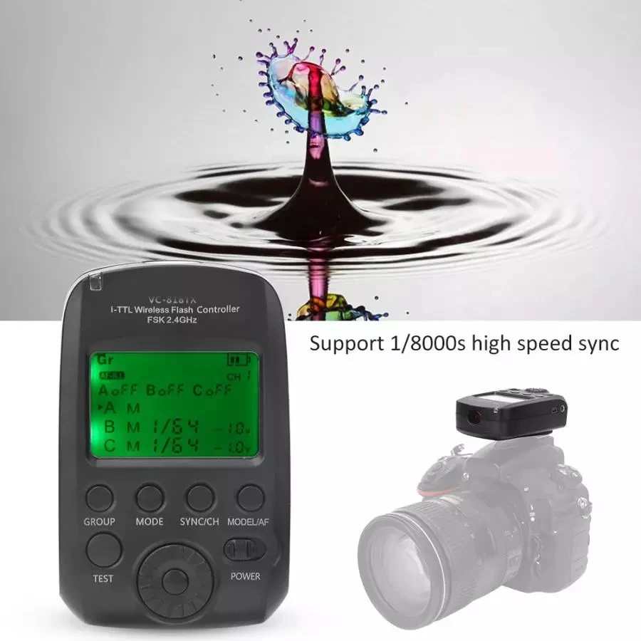 Visico-transmissor de Disparador de Flash sem Fio Hss para Câmeras Nikon D810 D90 d4 D610 d5 D800 D710dslr 818tx D7000 D700 D750 - Image 6