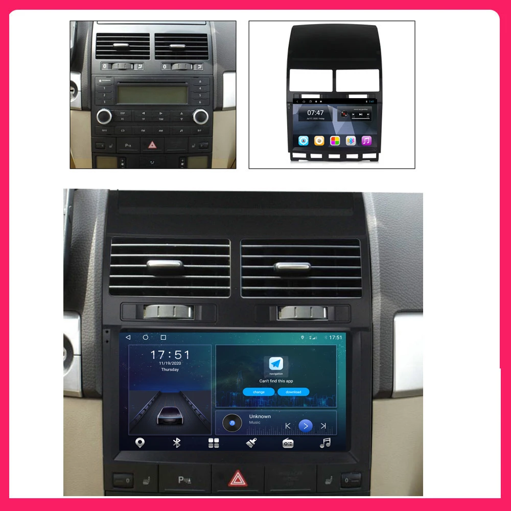 Android 10.0 Car Radio Video Player For VW Volkswagen Touareg 2004-2011 Auto Multimedia GPS Stereo Carplay 4G Rear View No DVD