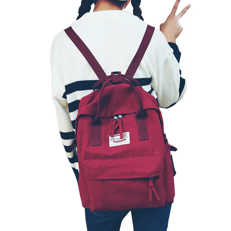 

2019 High quality Women Backpack Teenage girls Leisure bag Vintage Stylish School Bag Canvas Backpack Female Bookbag Mochila