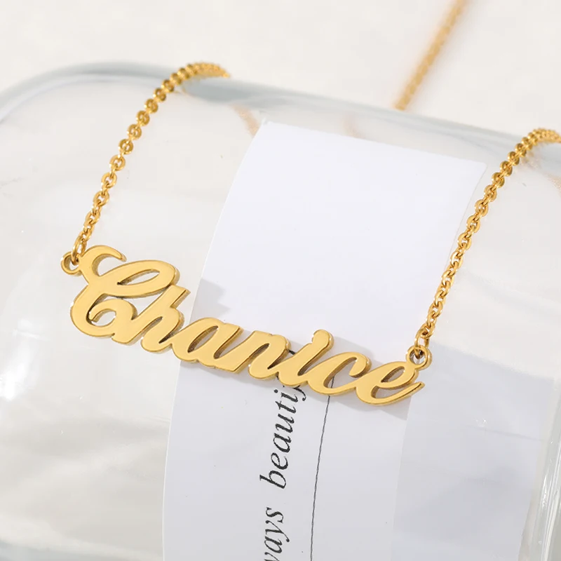 Персонализированное имя ожерелья ручной работы из нержавеющей стали кулон ювелирные изделия для женщин мужчин подарки на день рождения BFF