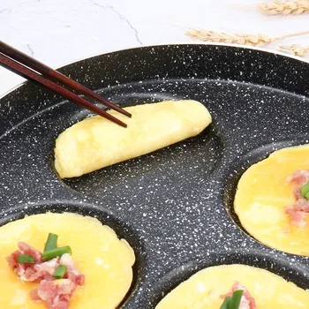

Circle Simple Maifan Stone Frying Pan Household Non-stick Flat Bottom Non-stick Pan Plug-in Four-Hole Pot Fried Egg Restaurant