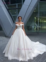 Julia Kui Off The Shoulder A Line Wedding Dress With Sweetheart Neckline Princess Court Train Bride Dress 2