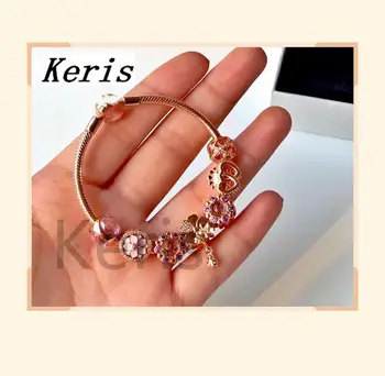 

High Quality Reproduction 1:1 100%926 Silver Rose Gold Heart Print String Bracelet Gift Preferred Free Package