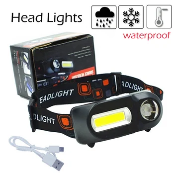

Mini LED Headlamp USB Rechargeable Headlight 6 Modes Head Lamp 18650 Battery Camping Hiking Fishing Flashlights Headlamps Torch