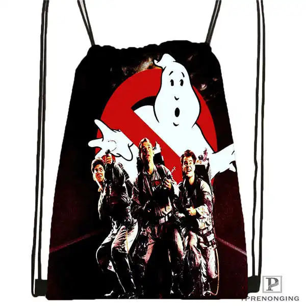 Custom ghostbusters походная сумка на шнурке милый рюкзак для детей(черная спинка) 31x40 см#20180611-02-81