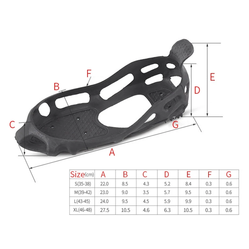 Зимняя нескользящая обувь для ходьбы с 24 зубьями и ледяным когтем; снежный захват; покрытие для обуви; экологически чистые черные аксессуары для обуви из ТПЭ