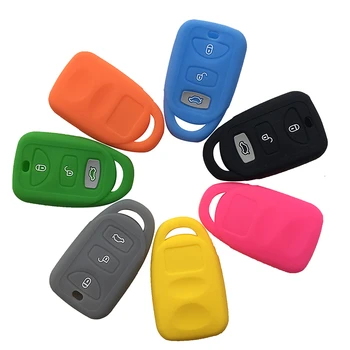 

Case Silica Gel Key Cover For Hyundai SantaFe 2012 Elantra 2011 SantaFe 2012 3 Button Case For Keys Car Accessories Shell Holder