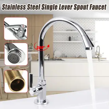 

Kitchen Sink Faucet Rotatable Deck Mounted Stainless Steel Spout Faucet Bathroom Basin Spout Faucet Water Diffuser Tap