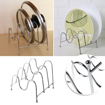 

2020 New Three-Layer Metal Pot Lid Rack Cutting Board Shelf Dish Holder Kitchen Organizer